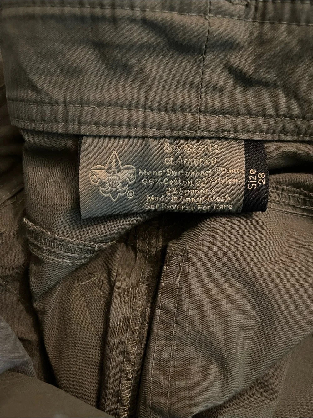 Boy Scout Cargo Pants in Olive Green 28   X 33